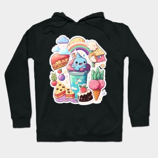 super cute kawaii ice creams and sweets Hoodie